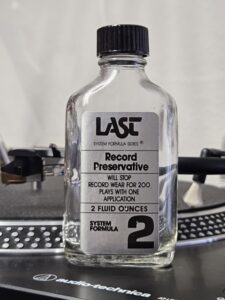Vintage bottle of LAST Record Preservative