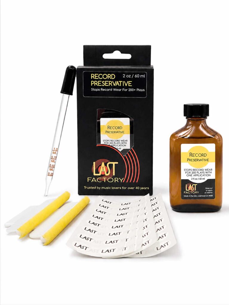 LAST Record Preservative prevents damage to your vinyl records. Stops needle gouging that causes pops and clicks.